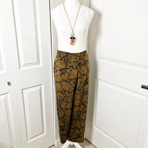 Vintage Floral Sarong Style Maxi Skirt Pants - Unique Skants Elegance, Medium